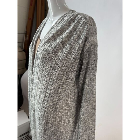 Anthropologie Gray Textured Knit Long Open Cardigan Large - Picture 14 of 16